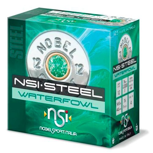NOBEL AMMO 12Ga 3" Steel Waterfowl 3Shot 1-1/4oz 25rd for sale at KYGUNCO.