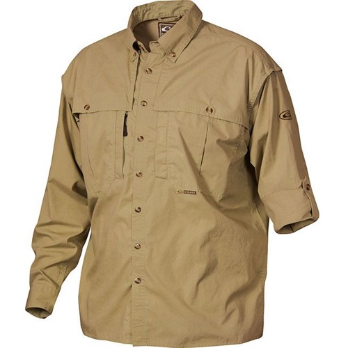 DRAKE Cotton Wingshooters LS Shirt Harvest Gold Plus Sz for sale at KYGUNCO.