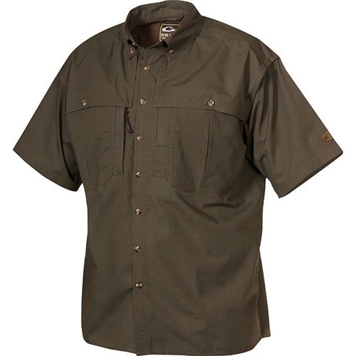 DRAKE Cotton Wingshooters Short Sleeve Olive for sale at KYGUNCO.