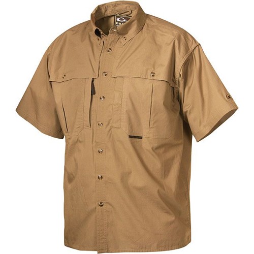 DRAKE Cotton Wingshooters Short Sleeve Khaki for sale at KYGUNCO.