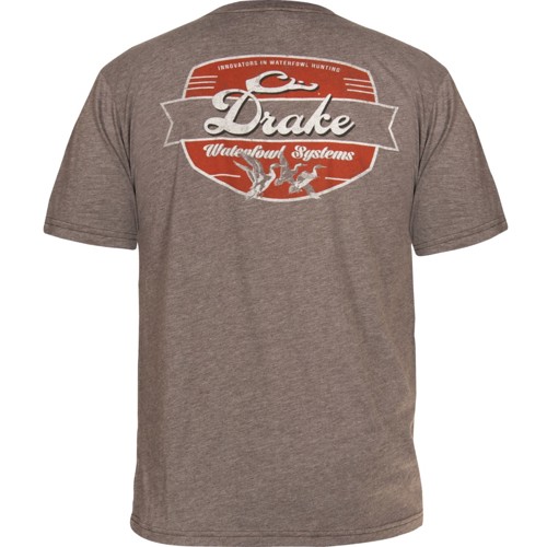 DRAKE Vintage Script T Short Sleeve Brw Heather Plus Sz for sale at KYGUNCO.