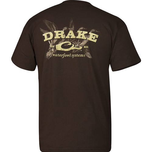 DRAKE Sprigs Short Sleeve T-Shirt Chocolate 2X-3X for sale at KYGUNCO.