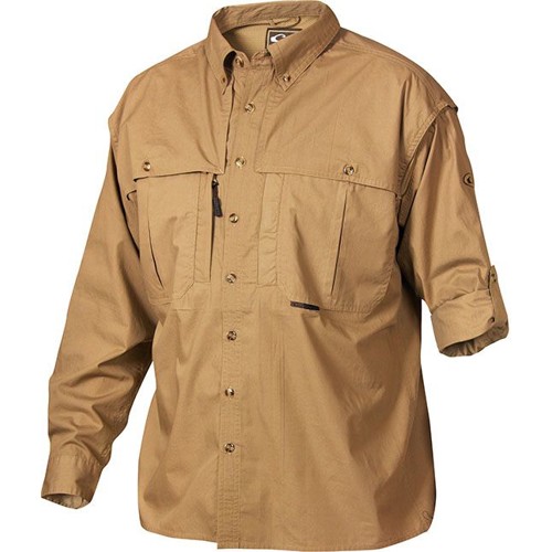 DRAKE Cotton Wingshooters Long Sleeve Shirt Khaki for sale at KYGUNCO.