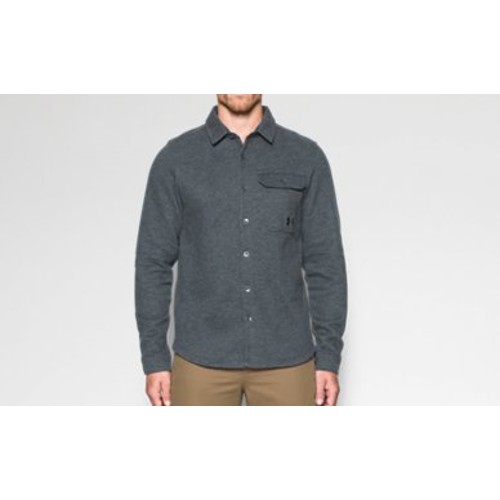 UNDER ARMOUR Buckshot Fleece Button Up Shirt Stealth Gray/Black for sale at KYGUNCO.