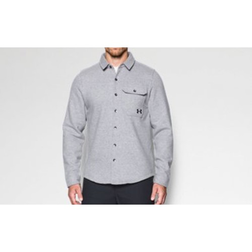 UNDER ARMOUR Buckshot Fleece Button Up Shirt Steel Heather/Gray for sale at KYGUNCO.