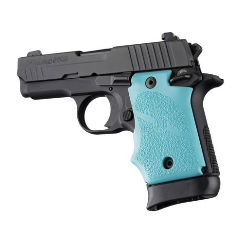 HOGUE Sig P938 Ambi Sfty Rbbr Grp w/Finger Grooves Aqua for sale at KYGUNCO.