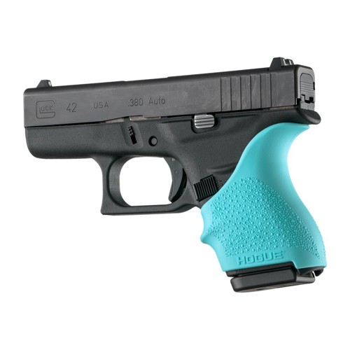 HOGUE HandAll Beavertail Grip Sleeve Glock 42, 43 Aqua for sale at KYGUNCO.