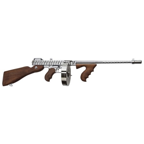 THOMPSON 1927A-1 Deluxe Carbine (Tommy Gun) 45 ACP 16.5" 50rd Rifle - Chrome Tiger Stripe for sale at KYGUNCO.
