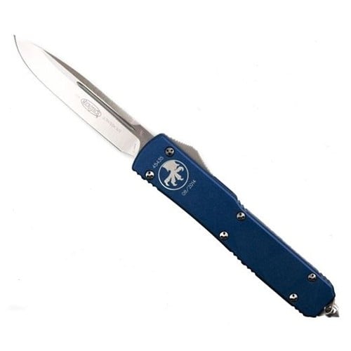 MICROTECH KNIVES Blue Ultratech OTF Knife, Satin Single Edge Blade for sale at KYGUNCO.
