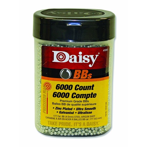 DAISY AIRGUNS 6000 ct BB Bottle (Silver, 4.5 mm) for sale at KYGUNCO.