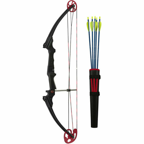 GENESIS ARCHERY 17 Genesis One Cam RH Youth Bow Kit - Black w/ Red Cam for sale at KYGUNCO.