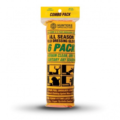 HUNTERS SPECIALTIES Field Dress Gloves Combo Pack One Size Poly/Latex for sale at KYGUNCO.