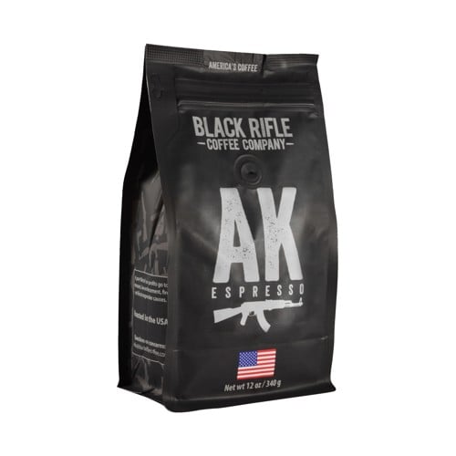BLACK RIFLE COFFEE AK-47 Coffee Blend Roast Scale 6 Medium 12 oz Bag for sale at KYGUNCO.