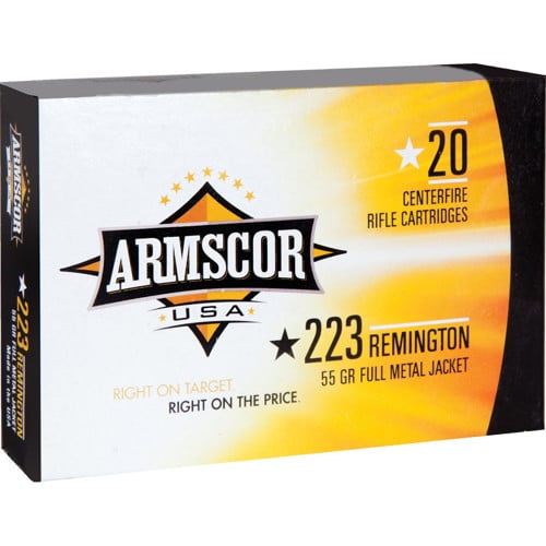 ARMSCOR 223 Rem/5.56 NATO 55 Gr FMJ 20rd Brass for sale at KYGUNCO.