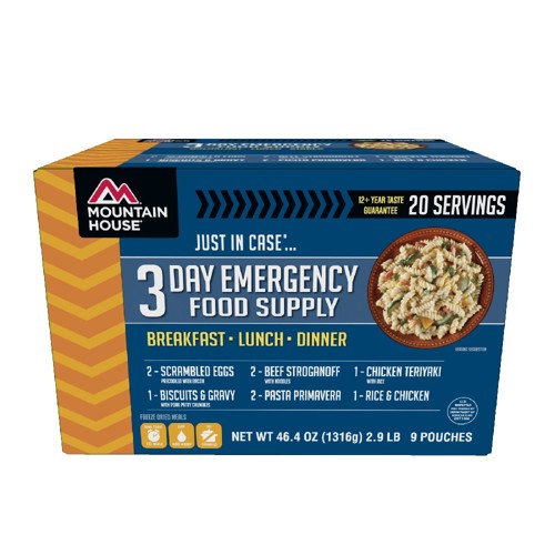MOUNTAIN HOUSE 3-Day Emergency Food Supply Kit (9 pouches) for sale at KYGUNCO.