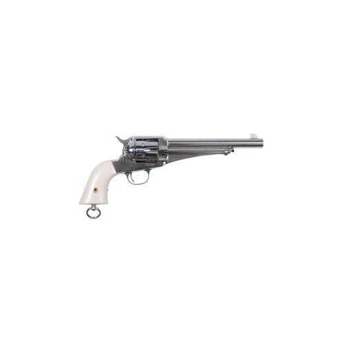 UBERTI 1875 Army Outlaw Frank James 45 LC 7.5" 6rd Revolver - Nickel | Ivory for sale at KYGUNCO.