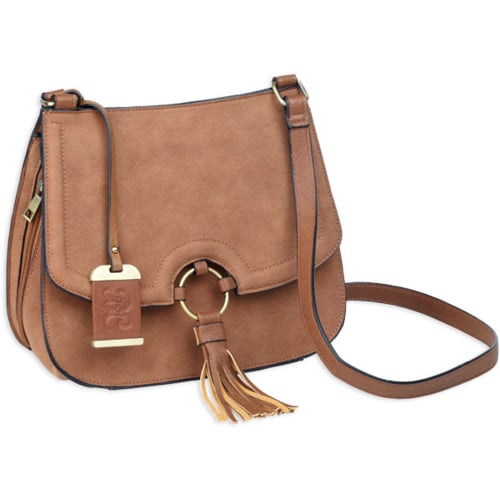 BULLDOG Cross Body Style Purse w/Holster- Camel Suede for sale at KYGUNCO.