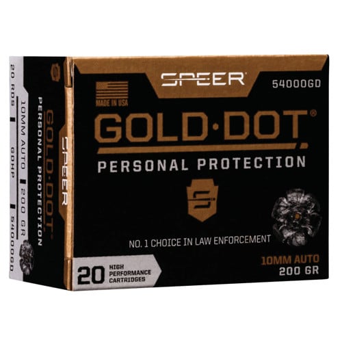 SPEER AMMO Gold Dot 10mm 200gr Hollow Point Ammunition | 20 Rounds for sale at KYGUNCO.