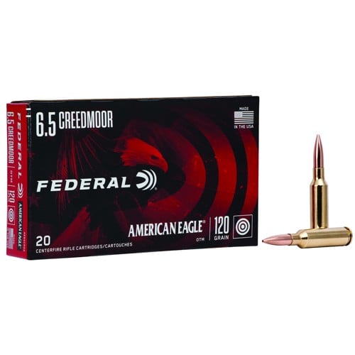 FEDERAL AMMO American Eagle 6.5 Creedmoor 120gr Open Tip Match Rifle Ammunition | 20 Rounds for sale at KYGUNCO.