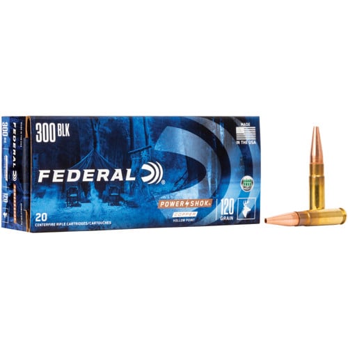 FEDERAL AMMO Power Shok 300 AAC Blackout 120gr Copper Soft Point Lead Free Ammunition | 20 Rounds for sale at KYGUNCO.
