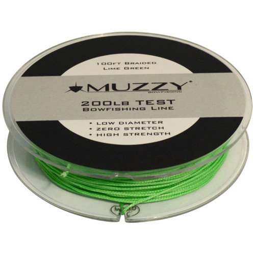 MUZZY Lime Green 200# Braided Bowfish Line 100ft spool for sale at KYGUNCO.