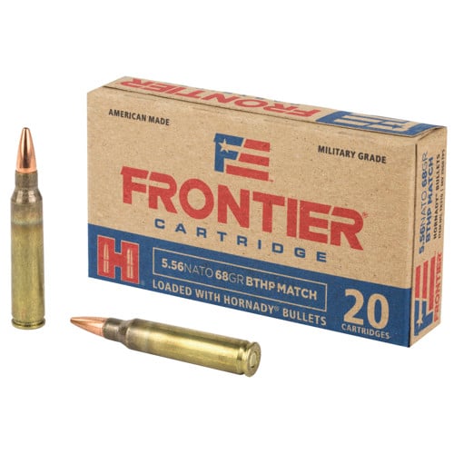 HORNADY 5.56 NATO Frontier 68Gr BTHP Ammo Match 20rd for sale at KYGUNCO.
