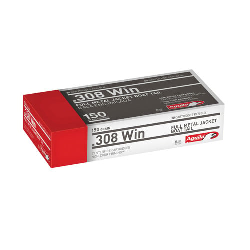 AGUILA AMMO Target & Range 308 Win 150gr Full Metal Jacket Boat Tail Ammunition | 20 Rounds for sale at KYGUNCO.