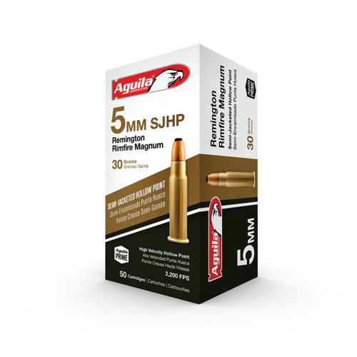 AGUILA AMMO 5mm Rem Rimfire Mag (RFM) 30Gr Hollow Point 50rd for sale at KYGUNCO.