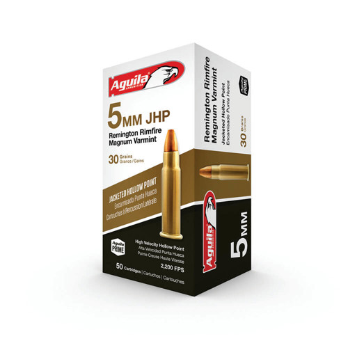 AGUILA AMMO 5mm Rem Rimfire Mag (RFM) 30Gr JHP 50rd for sale at KYGUNCO.