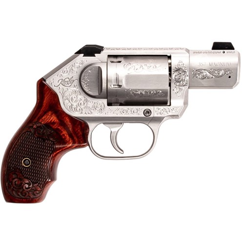 KIMBER K6c Classic Engraved 357 Mag 2" 6rd Revolver - Stainless w/ Rosewood Grips for sale at KYGUNCO.