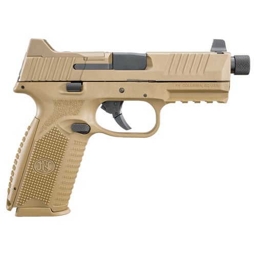 FN AMERICA 509 Tactical 9mm 4.5" 10rd Optic Ready Pistol w/ Threaded Barrel & Night Sights - FDE for sale at KYGUNCO.