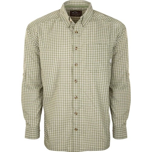 DRAKE Featherlite Check Shirt L/S Rifle Green for sale at KYGUNCO.