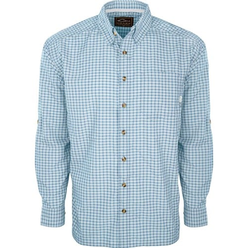 DRAKE Featherlite Check Shirt Long Sleeve Niagra Plus Sz for sale at KYGUNCO.