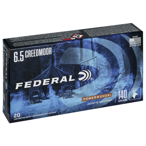 FEDERAL AMMO Power-Shok 6.5 Creedmoor 140gr Jacketed Soft Point Brass Rifle Ammunition | 20 Rounds for sale at KYGUNCO.
