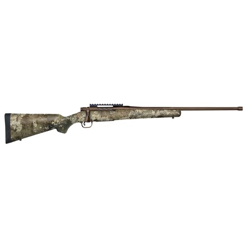 MOSSBERG Patriot Predator 308 Win 22" 5rd Bolt Action Rifle - Strata Camo / Patriot Brown for sale at KYGUNCO.