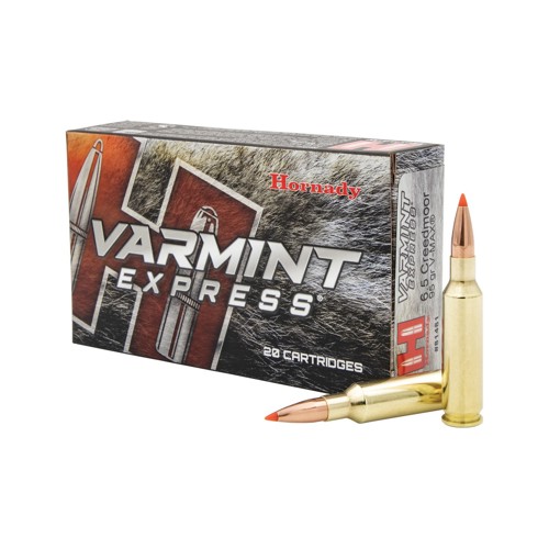 HORNADY Varmint Express 6.5 Creedmoor 95Gr V-Max Polymer Tip Brass Rifle Ammunition | 20 Rounds for sale at KYGUNCO.