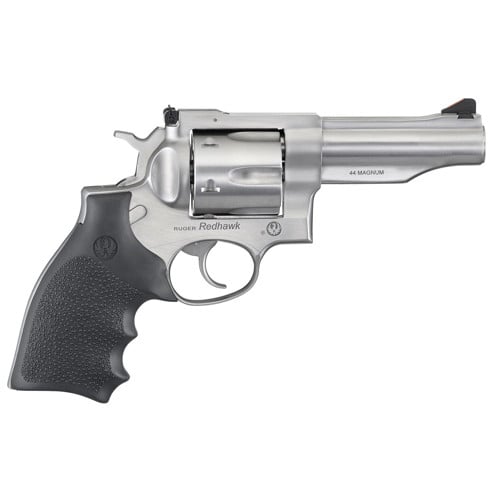 RUGER Redhawk 44 Rem Mag 4.2" 6rd Revolver - Stainless | Rubber for sale at KYGUNCO.