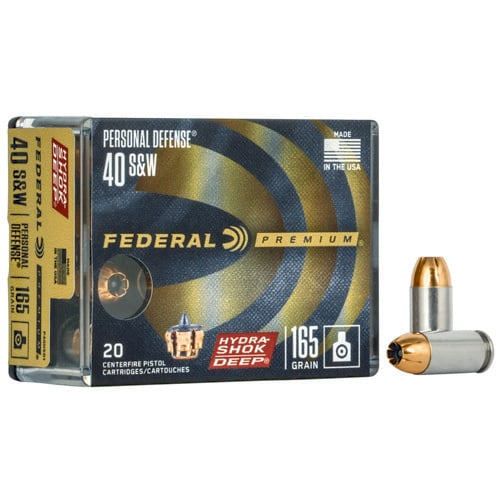 FEDERAL AMMO Hydra-Shok Deep 40 S&W 165gr JHP Ammunition | 20 Rounds for sale at KYGUNCO.