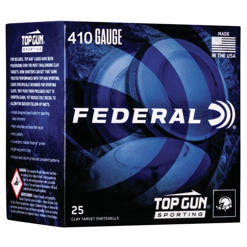 FEDERAL AMMO Top Gun 410 Gauge 2-1/2" 1/2oz #8 Shotgun Ammunition | 25 Rounds for sale at KYGUNCO.