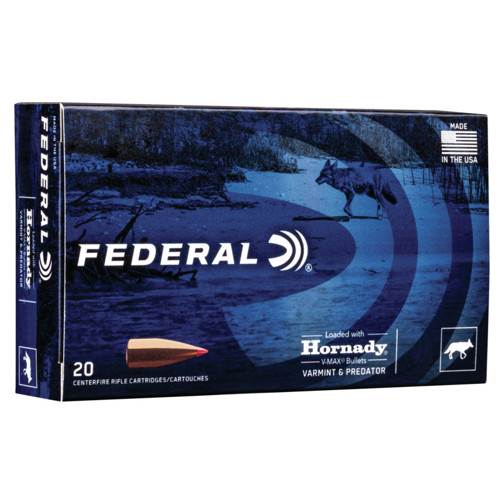 FEDERAL AMMO Varmint & Predator 223 Rem 53gr Hornady V-Max Ammunition | 20 Rounds for sale at KYGUNCO.