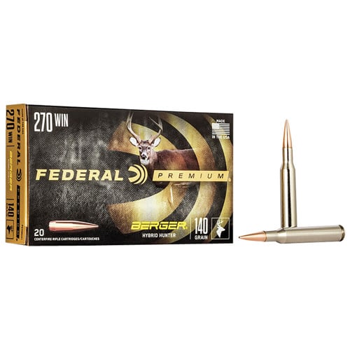 FEDERAL AMMO 270 Win 140Gr Berger Hybrid Hunter 20rd for sale at KYGUNCO.