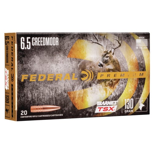 FEDERAL AMMO Premium 6.5 Creedmoor 130gr Barnes TSX Rifle Ammunition | 20 Rounds for sale at KYGUNCO.