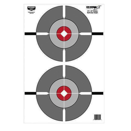 BIRCHWOOD CASEY Eze-Scorer 12"x18" Double Bull's-Eye 100 sheet for sale at KYGUNCO.