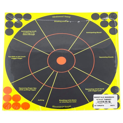 BIRCHWOOD CASEY Shoot-N-C 12" Handgun Trainer Target - 50 targets for sale at KYGUNCO.