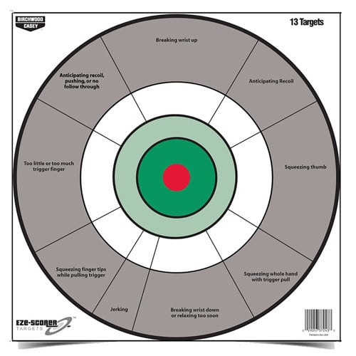 BIRCHWOOD CASEY Eze-Scorer 12" Handgun Trainer Target - 13 targets for sale at KYGUNCO.