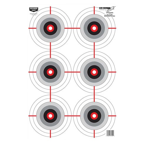 BIRCHWOOD CASEY Eze-Scorer 12"x18" Multiple Bull's-Eye 10 target for sale at KYGUNCO.