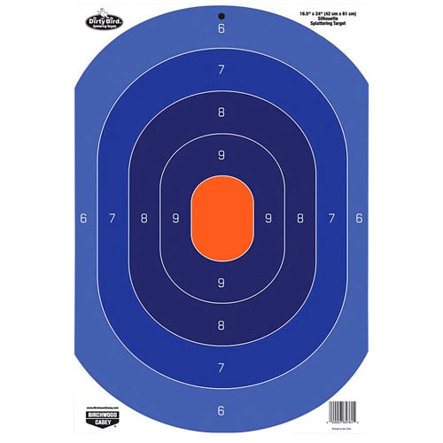 BIRCHWOOD CASEY Dirty Bird 16.5"x24" 3-Blue/Org Oval Silhouette for sale at KYGUNCO.