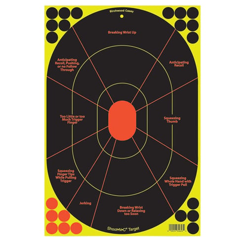 BIRCHWOOD CASEY Shoot-N-C 12"x18" Handgun Trainer Target - 5ct for sale at KYGUNCO.