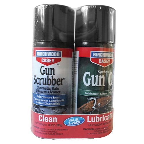 BIRCHWOOD CASEY Gun Scrubber 10oz /Syn Gun Oil 10oz Value Pack for sale at KYGUNCO.