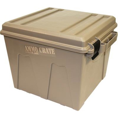 MTM Ammo Crate Utility Box  -19"x15.7"x13.4" Dk Earth for sale at KYGUNCO.